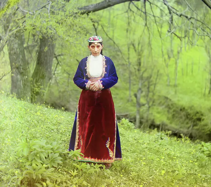 Framed Print : Armenian woman in national costume, Artvin, between 1905 and 1915. Creator: Sergey Mikhaylovich Prokudin-Gorsky Framed Print : Armenian woman in national costume, Artvin, between 1905 and 1915. Creator: Sergey Mikhaylovich Prokudin-Gorsky