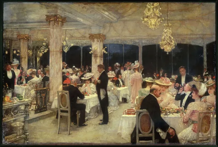 Framed Print : Armenonville, le soir du Grand-Prix, 1905. Creator: Henri Gervex Framed Print : Armenonville, le soir du Grand-Prix, 1905. Creator: Henri Gervex