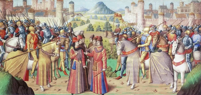 Framed Print : Armies meeting, 1475. Creator: Unknown Framed Print : Armies meeting, 1475. Creator: Unknown
