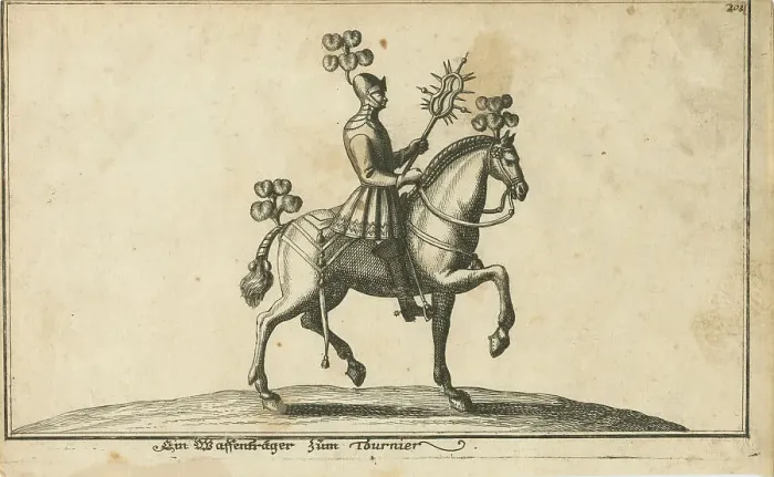 Framed Print : Armor Bearer to Tournament. Artist: German master