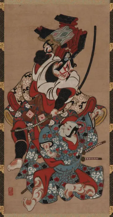 Framed Print : The armor-pulling scene from a Soga play, Edo period, 1615-1868. Creator: Unknown Framed Print : The armor-pulling scene from a Soga play, Edo period, 1615-1868. Creator: Unknown