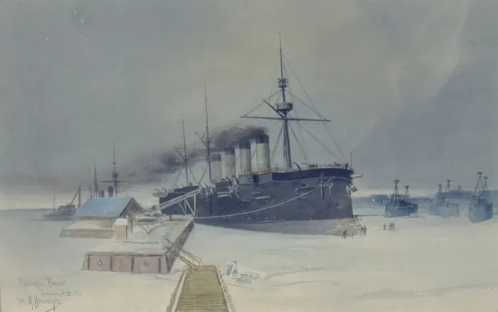 Framed Print : Armored cruiser Rossia, 1897. Artist: Isenberg, Konstantin Vasilyevich (1859-1911) Framed Print : Armored cruiser Rossia, 1897. Artist: Isenberg, Konstantin Vasilyevich (1859-1911)
