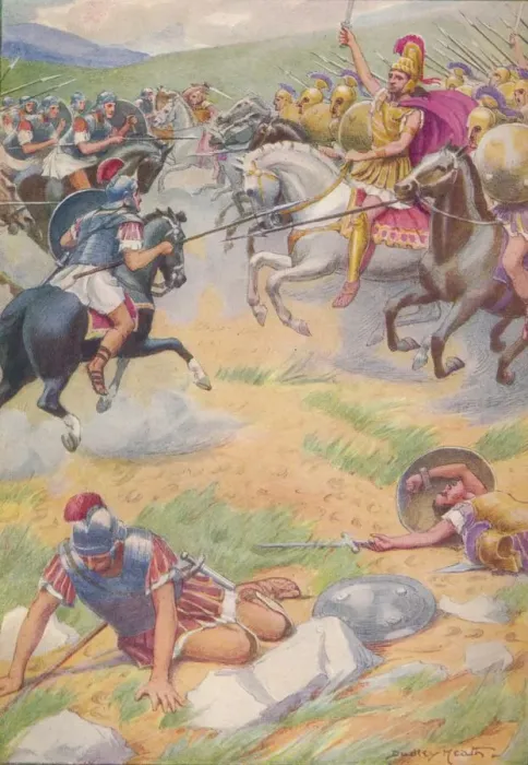 Framed Print : The armour of Pyrrhus was richer and more beautiful than that of his soldiers, c1912 (1912). Artist: Ernest Dudley Heath Framed Print : The armour of Pyrrhus was richer and more beautiful than that of his soldiers, c1912 (1912). Artist: Ernest Dudley Heath