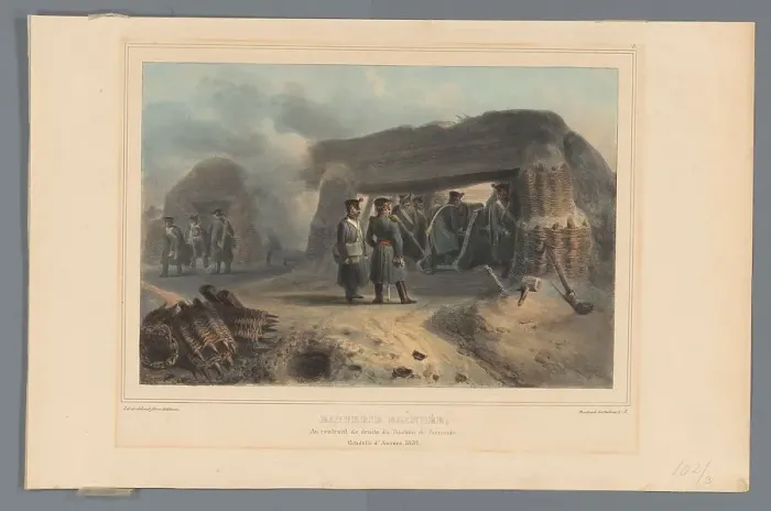 Framed Print : Armoured battery, 1832, (1833). Creator: Auguste Raffet Framed Print : Armoured battery, 1832, (1833). Creator: Auguste Raffet