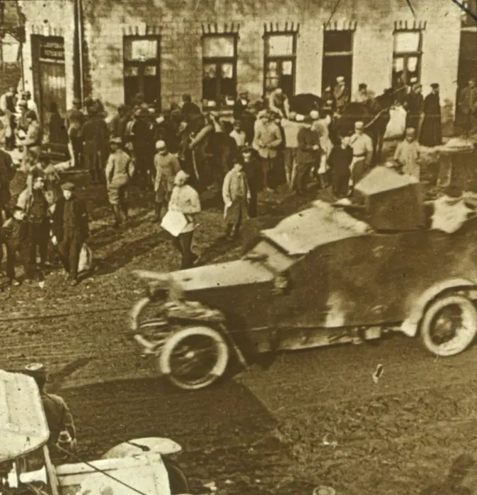 Framed Print : Armoured car, France, c1916-c1918 Framed Print : Armoured car, France, c1916-c1918