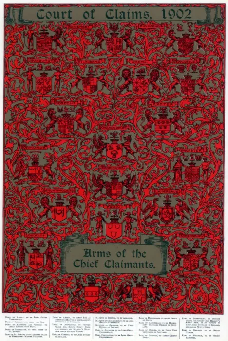 Framed Print : Arms of the chief claimants, 1902 Framed Print : Arms of the chief claimants, 1902