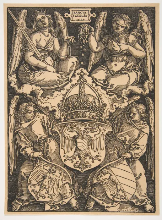 Framed Print : The Arms of the Holy Roman Empire and of the City of Nuremberg. n. d Framed Print : The Arms of the Holy Roman Empire and of the City of Nuremberg. n. d