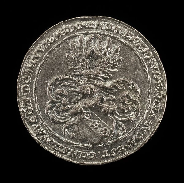 Arms and Inscription [reverse], 16th century. Creator: Unknown