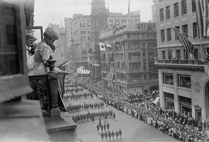 Framed Print : Army on 5th Ave. 30 Aug 1917. Creator: Bain News Service Framed Print : Army on 5th Ave. 30 Aug 1917. Creator: Bain News Service