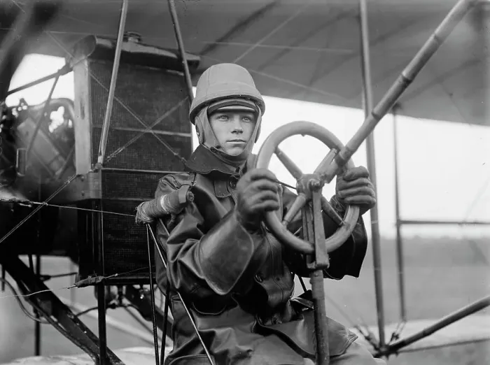 Framed Print : Army Aviation, College Park - Tests of Curtiss Plane For Army - Single Control, 1912. Creator: Harris & Ewing. Army Aviation, College Park - Tests of Curtiss Plane For Army - Single Control, 1912. Creator: Harris & Ewing