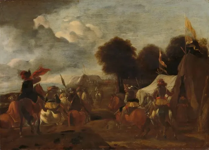 Framed Print : Army Camp, 1625-1674. Creator: Anon Framed Print : Army Camp, 1625-1674. Creator: Anon