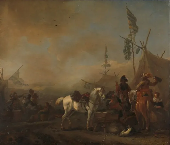 Framed Print : An Army Camp, c.1662-c.1664. Creator: Philips Wouwerman Framed Print : An Army Camp, c.1662-c.1664. Creator: Philips Wouwerman