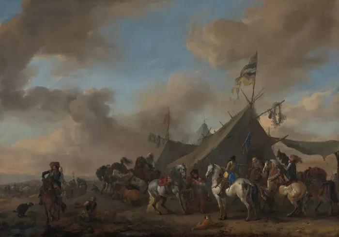 Framed Print : Army Camp. Creator: Philip Wouverman Framed Print : Army Camp. Creator: Philip Wouverman