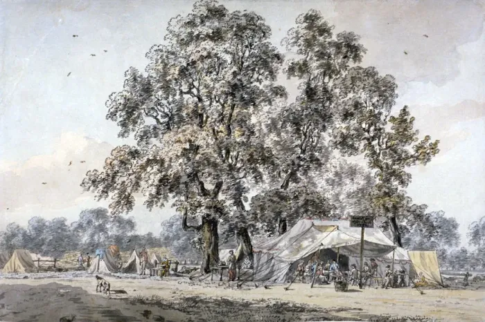Framed Print : Army camp in Hyde Park, London, c1780 Framed Print : Army camp in Hyde Park, London, c1780