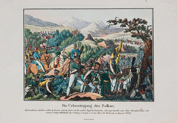The Army of Graf Ivan Ivanovich Diebitsch crossing the Balkans, c. 1830. Artist: Anonymous