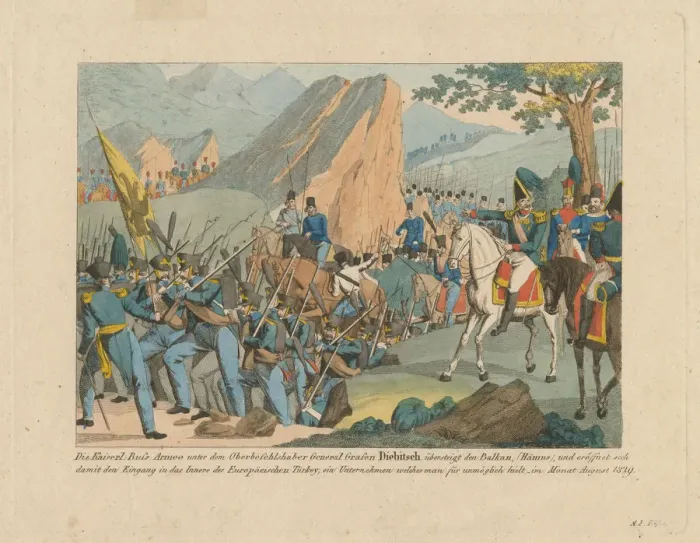 Framed Print : The Army of Graf Ivan Ivanovich Diebitsch crossing the Balkans. Artist: Eisen, Anton Paul (1777-1843) Framed Print : The Army of Graf Ivan Ivanovich Diebitsch crossing the Balkans. Artist: Eisen, Anton Paul (1777-1843)