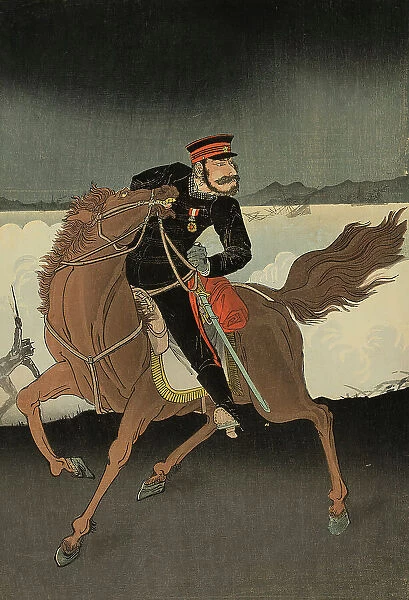 The Army and Navy Attack and Capture Weihaiwei (Ikaiei rikukaigun kogeki senryo zu), Japan, 1895. Creator: Kobayashi Ikuhide
