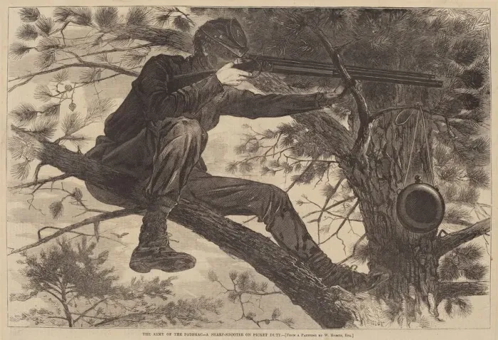 Framed Print : The Army of the Potomac - A Sharp-Shooter on Picket Duty, published 1862 Framed Print : The Army of the Potomac - A Sharp-Shooter on Picket Duty, published 1862