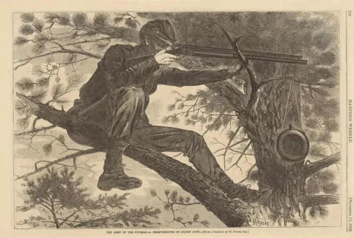 Framed Print : The Army of the Potomac - A Sharp-Shooter on Picket Duty, 1862. Creator: Winslow Homer Framed Print : The Army of the Potomac - A Sharp-Shooter on Picket Duty, 1862. Creator: Winslow Homer