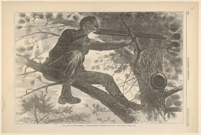 Framed Print : The Army of the Potomac - A Sharp-Shooter on Picket Duty (Harpers Weekly, Vo Framed Print : The Army of the Potomac - A Sharp-Shooter on Picket Duty (Harpers Weekly, Vo