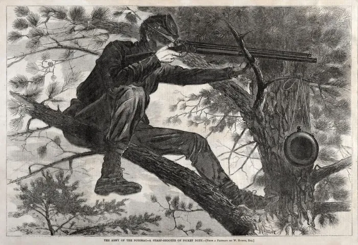 Framed Print : The Army of the Potomac - A Sharpshooter on Picket Duty, 1862. Creator: Winslow Homer (American Framed Print : The Army of the Potomac - A Sharpshooter on Picket Duty, 1862. Creator: Winslow Homer (American
