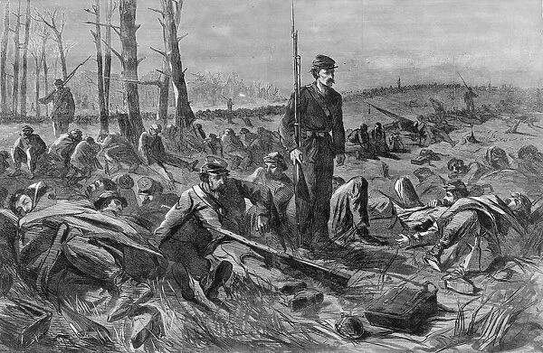 Army of the Potomac - Sleeping on Their Arms (Harpers Weekly, Vol. VIII), May 28, 1864