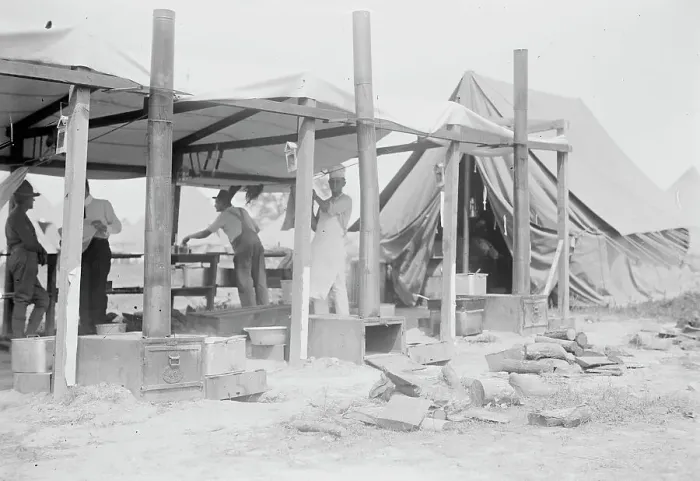 Framed Print : Army Stoves - Gettysburg, 1913. Creator: Bain News Service Framed Print : Army Stoves - Gettysburg, 1913. Creator: Bain News Service