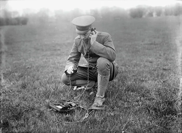 Framed Print : Army, U.S. Field Buzzer, 1915. Creator: Harris & Ewing. Army, U.S. Field Buzzer, 1915. Creator: Harris & Ewing Framed Print : Army, U.S. Field Buzzer, 1915. Creator: Harris & Ewing. Army, U.S. Field Buzzer, 1915. Creator: Harris & Ewing