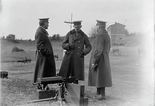 Army, U.S. Machine Gun Tests, 1918. Creator: Harris & Ewing. Army, U.S. Machine Gun Tests, 1918. Creator: Harris & Ewing