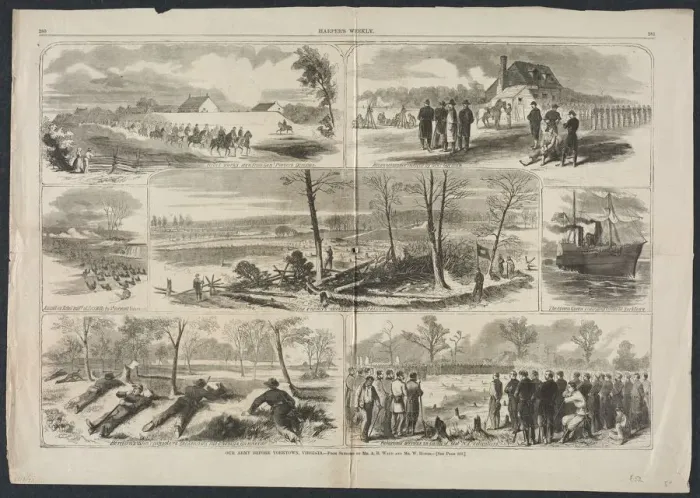 Framed Print : Our Army before Yorktown, Virginia, 1862. Creator: Winslow Homer (American, 1836-1910) Framed Print : Our Army before Yorktown, Virginia, 1862. Creator: Winslow Homer (American, 1836-1910)