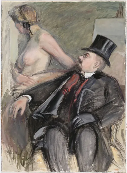 Framed Print : Arne Cederholm with a Model, 1905. Creator: Magnus Enckell Framed Print : Arne Cederholm with a Model, 1905. Creator: Magnus Enckell