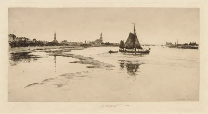 Framed Print : Arnheim on the Rhine, 1888. Creator: Charles Adams Platt (American, 1861-1933) Framed Print : Arnheim on the Rhine, 1888. Creator: Charles Adams Platt (American, 1861-1933)