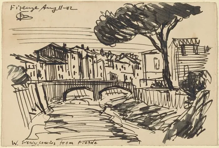 Framed Print : The Arno in the Evening, Florence, 1912. Creator: Oscar Bluemner Framed Print : The Arno in the Evening, Florence, 1912. Creator: Oscar Bluemner