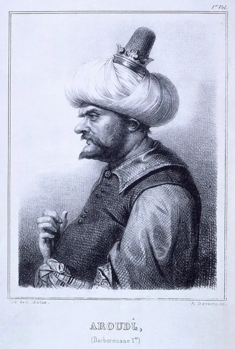 Framed Print : Aroudj, (Barberousse 1er), 1837. Creator: Charles Etienne Pierre Motte Framed Print : Aroudj, (Barberousse 1er), 1837. Creator: Charles Etienne Pierre Motte