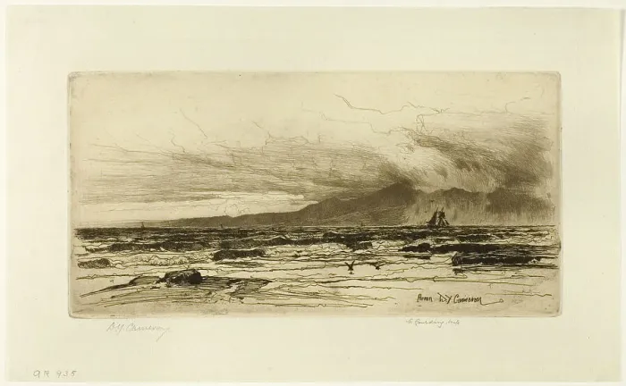 Framed Print : Arran, plate fourteen from the Clyde Set, 1889. Creator: David Young Cameron Framed Print : Arran, plate fourteen from the Clyde Set, 1889. Creator: David Young Cameron