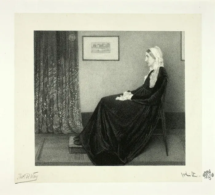 Framed Print : Arrangement in Grey and Black: Portrait of the Artist's Mother, after Whistler, 1892. Creator: Thomas Robert Way Framed Print : Arrangement in Grey and Black: Portrait of the Artist's Mother, after Whistler, 1892. Creator: Thomas Robert Way