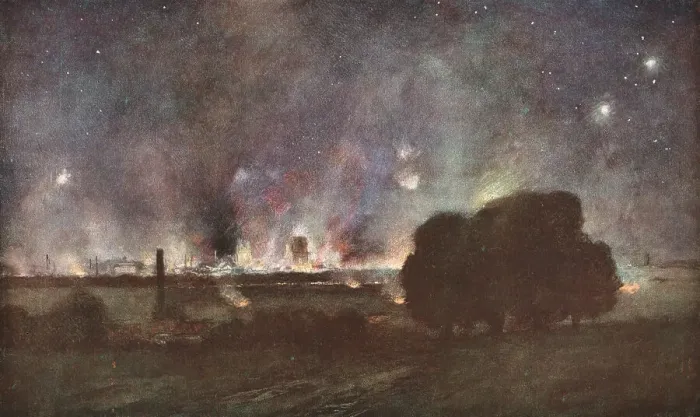 Framed Print : Arras; Arras en feu (nuit 5 au 6 juillet 1915) Vue prise de Maroeuil, 1915 (1924). Creator: Unknown Framed Print : Arras; Arras en feu (nuit 5 au 6 juillet 1915) Vue prise de Maroeuil, 1915 (1924). Creator: Unknown
