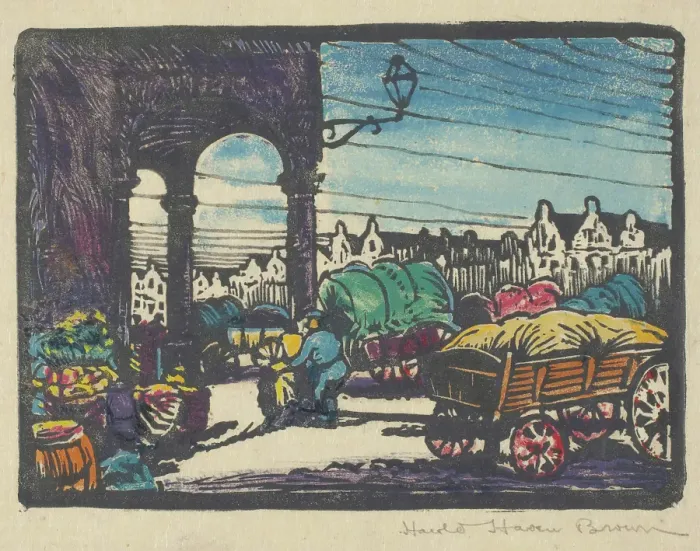 Framed Print : Arras-Market Place, 20th century. Creator: Harold Haven Brown Framed Print : Arras-Market Place, 20th century. Creator: Harold Haven Brown