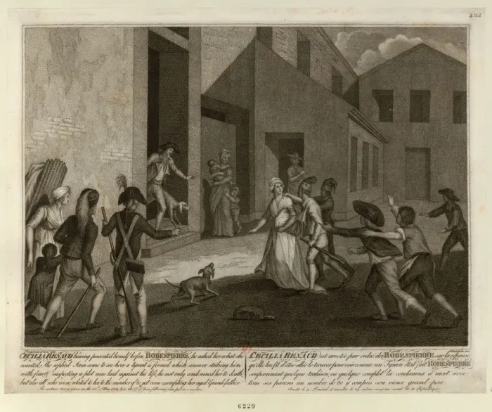 Framed Print : The arrest of Cecile Renault on May 22, 1794 at the apartment of Robespierre, c Framed Print : The arrest of Cecile Renault on May 22, 1794 at the apartment of Robespierre, c
