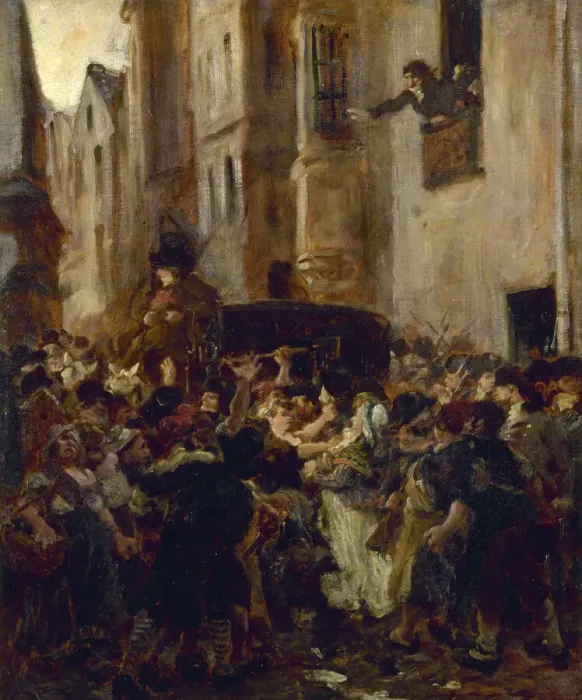 Framed Print : The Arrest of Charlotte Corday, c. 1853. Creator: Dehodencq, Alfred (1822-1882) Framed Print : The Arrest of Charlotte Corday, c. 1853. Creator: Dehodencq, Alfred (1822-1882)