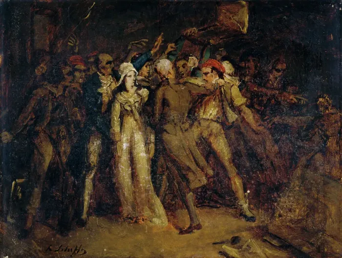Framed Print : Arrest of Charlotte Corday, c1830. Creator: Henry Scheffer Framed Print : Arrest of Charlotte Corday, c1830. Creator: Henry Scheffer