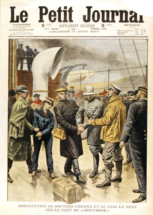 Framed Print : The arrest of Dr Crippen and Ethel le Neve, 1910 Framed Print : The arrest of Dr Crippen and Ethel le Neve, 1910