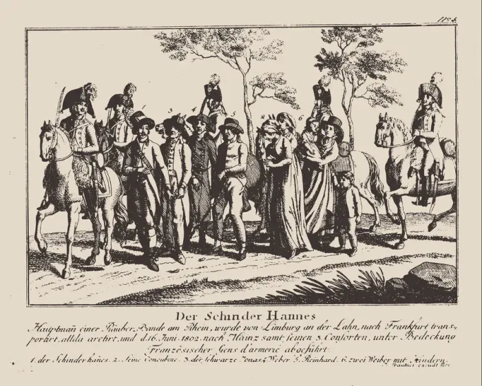 Framed Print : The arrest of Schinderhannes, 1802. Creator: Anonymous Framed Print : The arrest of Schinderhannes, 1802. Creator: Anonymous