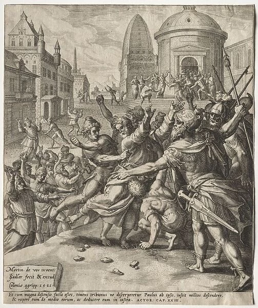 The Arrest of St. Paul, 1581. Creator: Jan I Sadeler (Flemish, 1550-1600)