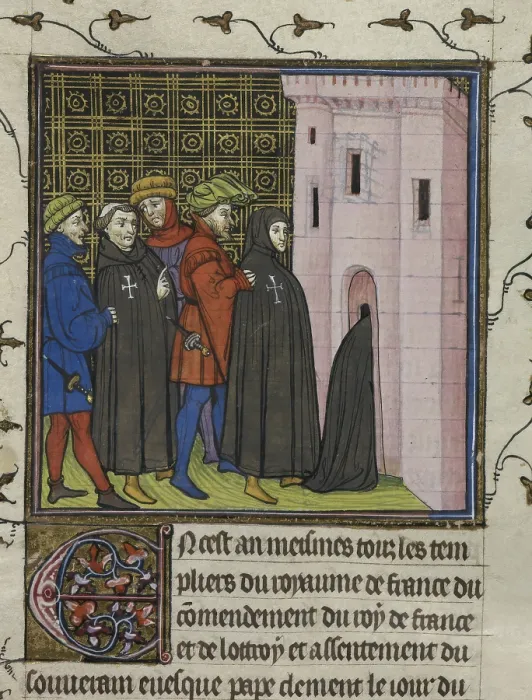 Framed Print : Arrest of the Templars, end of 14th century. Creator: Unknown