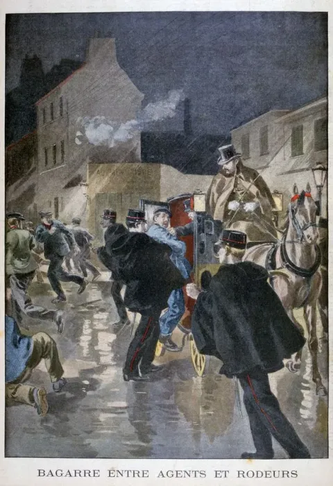 Framed Print : Arrested by the police, Paris, 1900 Framed Print : Arrested by the police, Paris, 1900