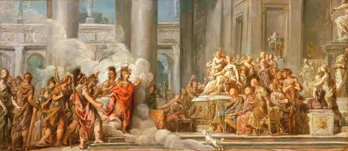 Framed Print : The Arrival of Aeneas in Carthage, between 1772 and 1774. Creator: Jean Bernard Restout Framed Print : The Arrival of Aeneas in Carthage, between 1772 and 1774. Creator: Jean Bernard Restout
