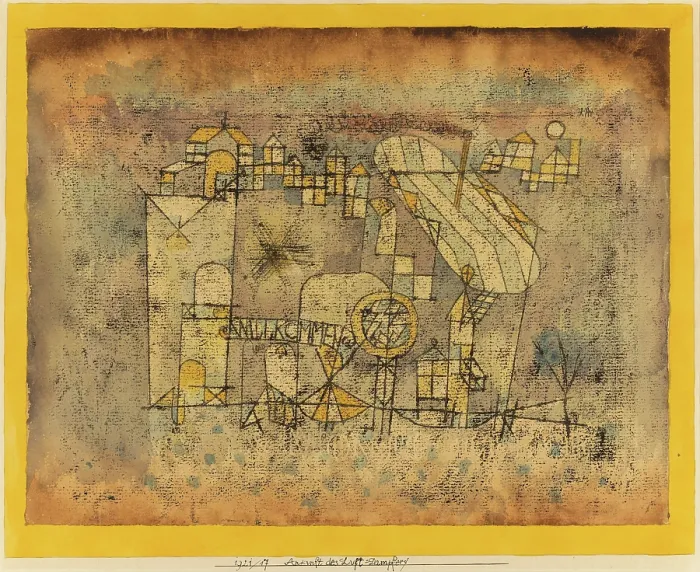 Framed Print : Arrival of the Air Steamer, 1921. Creator: Paul Klee Framed Print : Arrival of the Air Steamer, 1921. Creator: Paul Klee