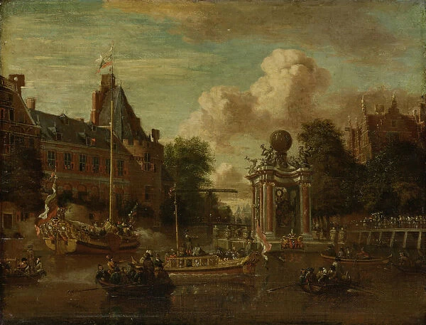 The arrival of the embassy of Muscovy in Amsterdam on August 1697, um 1700. Artist: Storck, Abraham (1635-1710)