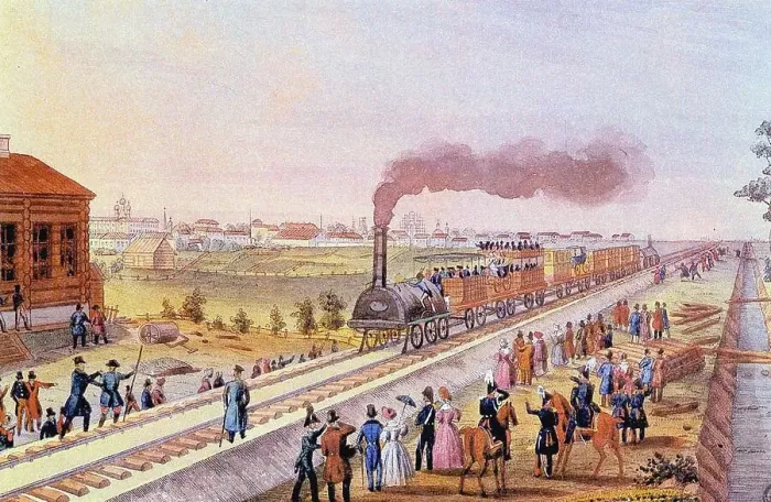 Framed Print : Arrival of the first train from St. Petersburg to Tsarskoye Selo on 30 October 1837, 1837. Artist: Martens, Friedrich von (1809-1875) Framed Print : Arrival of the first train from St. Petersburg to Tsarskoye Selo on 30 October 1837, 1837. Artist: Martens, Friedrich von (1809-1875)